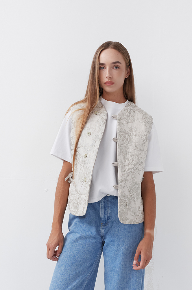 Камізелька льон стьобана двостороння (КА98)